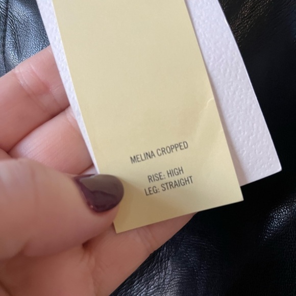 NWT Aritzia Wilfred The Melina Cropped Pant Black Vegan Leather size 12 - Picture 4 of 8